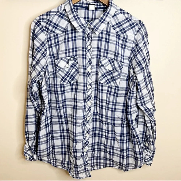 Torrid Plaid Challis Camp Shirt - Picture 2 of 8
